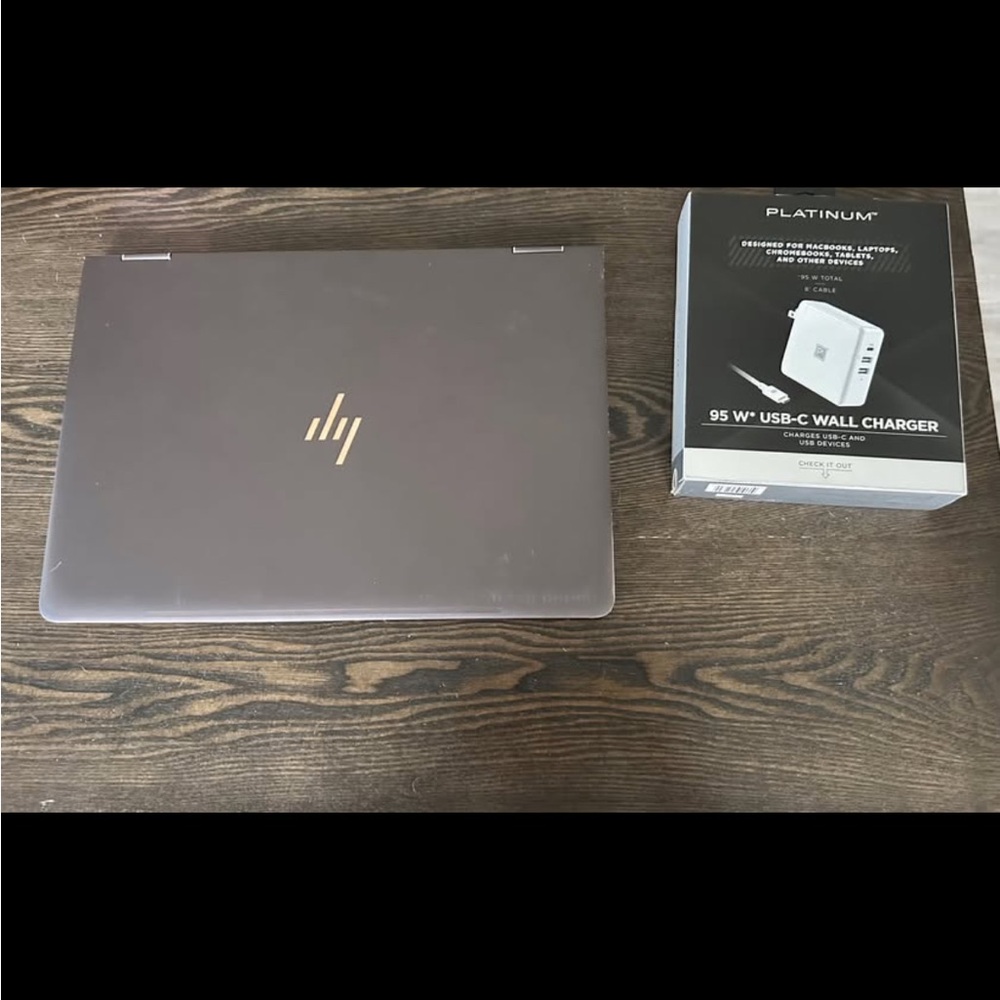 HP Gold and Brown Laptop Sleek Design